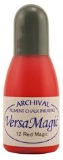 Tsukineko - VersaMagic - Archival Chalk Pigment Ink - Reinker - Red Magic