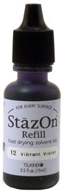 Tsukineko - StazOn - Solvent Ink - Reinker - Vibrant Violet