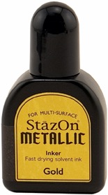 Tsukineko - StazOn - Solvent Ink - Metallic - Reinker - Gold