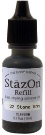 Tsukineko - StazOn - Solvent Ink - Reinker - Stone Gray
