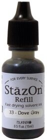Tsukineko - StazOn - Solvent Ink - Reinker - Dove Grey