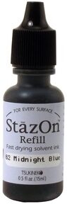Tsukineko - StazOn - Solvent Ink - Reinker - Midnight Blue