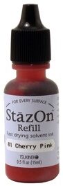 Tsukineko - StazOn - Solvent Ink - Reinker - Cherry Pink