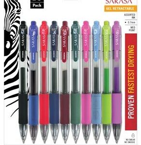 Zebra - Sarasa - Retractable Gel Roller - Set (10 Pieces)