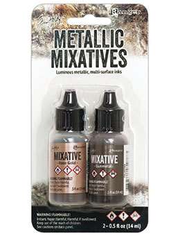 Ranger - Tim Holtz - Metallic Mixatives - Rose Gold and Gunmetal