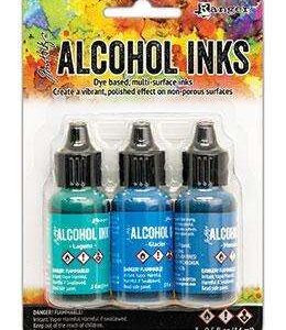 Ranger - Tim Holtz - Alcohol Ink Kit - Teal/Blue Spectrum