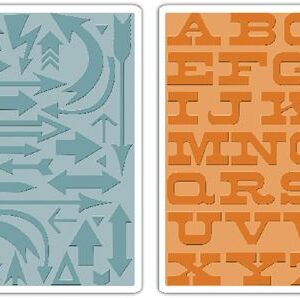Sizzix - Tim Holtz - Texture Fades Embossing Folders - Arrows & Boardwalk Set