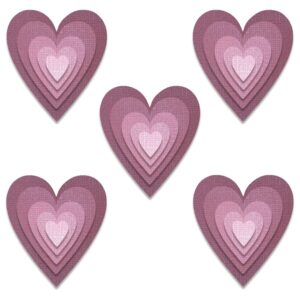 Sizzix - Tim Holtz - Thinlits: Stacked Tiles, Hearts (25 Pieces)