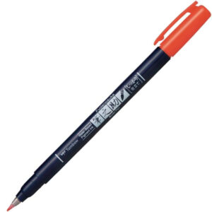 Tombow - Fudenosuke - Hard Tip Brush Pen - Orange