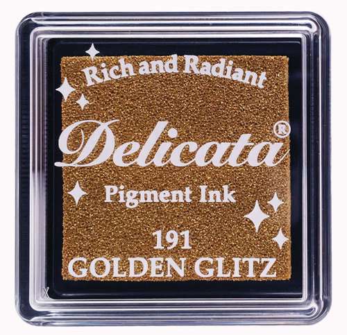 Tsukineko - Delicata - Metallic Pigment Mini Ink Pad - Golden Glitz
