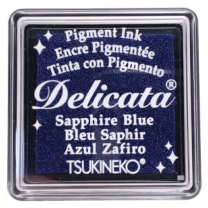 Tsukineko - Delicata - Metallic Pigment Mini Ink Pad - Sapphire Blue