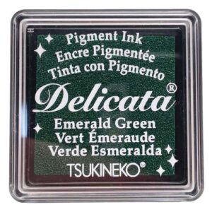 Tsukineko - Delicata - Metallic Pigment Mini Ink Pad - Emerald Green