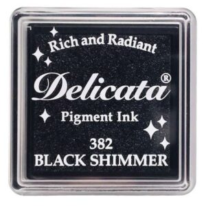 Tsukineko - Delicata - Metallic Pigment Mini Ink Pad - Black Shimmer