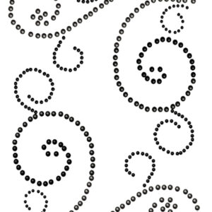 Want2Scrap - Bling - Swirls - Black Rhinestones