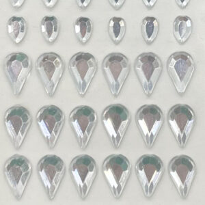 Want2Scrap - Bling - Teardrops - Silver Rhinestones (72 Pieces)