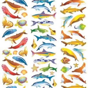 Gary Burlin - Gold Line Stickers - Aquatic Life