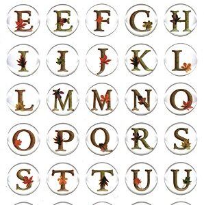 Gary Burlin - Crystal 3D Stickers - Alphabet Botanical (4 Pack Assorted Set)