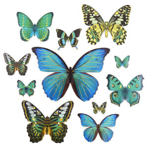 MultiCraft - Forever in Time - Butterfly Die Cuts with Foil Accents - Blue (33 Pieces)