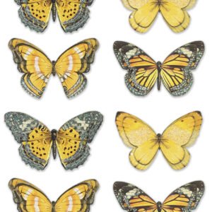 MultiCraft - Forever in Time - Handmade Stickers - Glitter Butterflies - Yellow