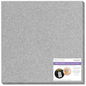 MultiCraft - Forever in Time - Glitter Cardstock - 12" x 12" - Silver