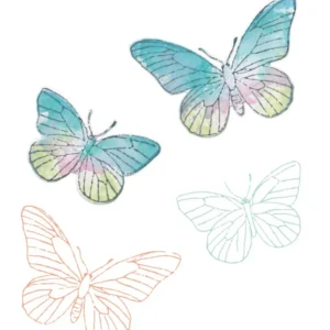 Sizzix - 49 and Market - A5 Clear Stamps with Framelits Die Set - Painted Pencil Butterflies (10 Pieces)