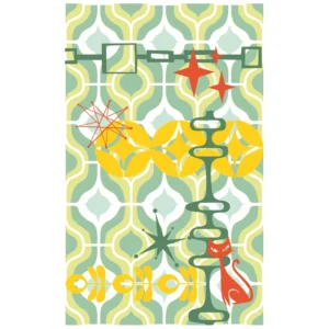 Sizzix - Vic Hollins - Clear Stamps Set with Stencils - Retro (18 Pieces)