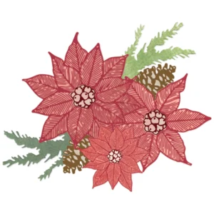 Sizzix - 49 and Market - Clear Stamps with Framelits Diet Set - Poinsettia Trio (26 Pieces)