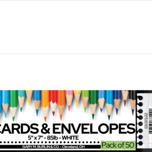 Gary Burlin - A7 - Cards & Envelopes - White (50 Pieces)