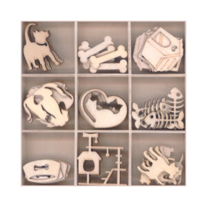 Gary Burlin - Wooden Elements - Cats & Dogs (45 Pieces)