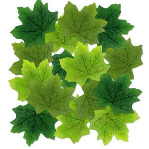 MultiCraft - Forever in Time - Floral Embellishment - Maple Leaves - Shades of Green - 3.3" x 3" (15 Pieces)