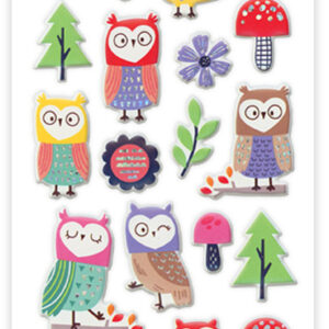 MultiCraft - Forever in Time - Puffy Foil Stickers - Owl Medley