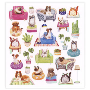 MultiCraft - Forever in Time - Dazzle Stickers - Pets Chilling