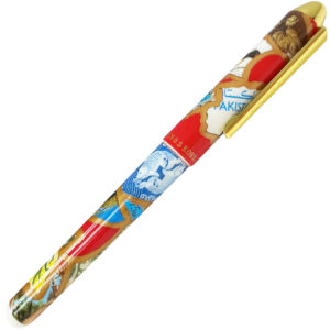 Gary Burlin - Ceramic Rollerball Pens - Stamps - Red Barrel