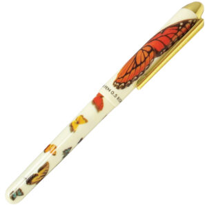 Gary Burlin - Ceramic Rollerball Pens - Bugs - Monarch Butterfly Barrel