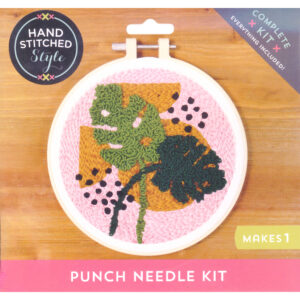 3 Birds - Cross Stitch Style - Punch Needle Kit - Monstera