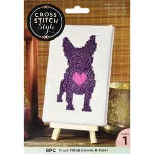 3 Birds - Cross Stitch Style - Cross Stitch Canvas and Easel - Aida Canvas