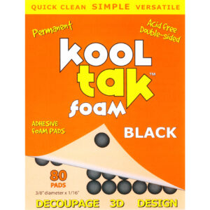 Kool Tak - Adhesive Foam Pads - Circles - Black - 3/8" x 1/16" (80 Pieces)