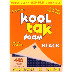 Kool Tak - Adhesive Foam Pads - Squares - Black - 1/4" x 1/4" x 1/8" (440 Pieces)
