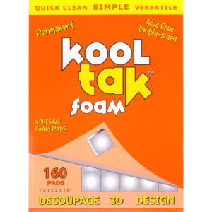 Kool Tak - Adhesive Foam Pads - Squares - White - 1/2" x 1/2" x 1/8" (160 Pieces)