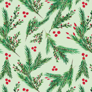 Sullivan Paper - Gift Wrap - Evergreen Branches (12' x 30")