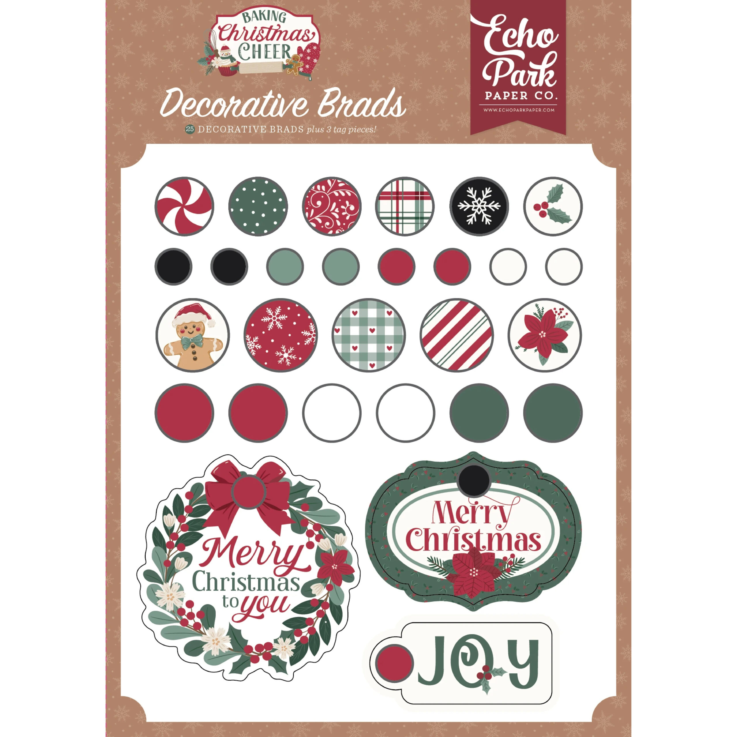 Echo Park - Baking Christmas Cheer - Decorative Brads
