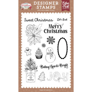 Echo Park - Baking Christmas Cheer - Stamp Set - Sweet Christmas