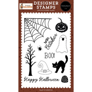Echo Park - Handmade Halloween - Stamp Set - Corner Spider Web