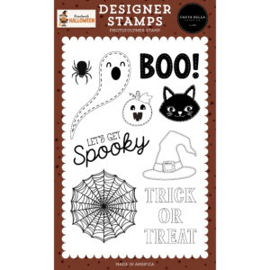 Echo Park - Handmade Halloween - Stamp Set - Stitched Ghost