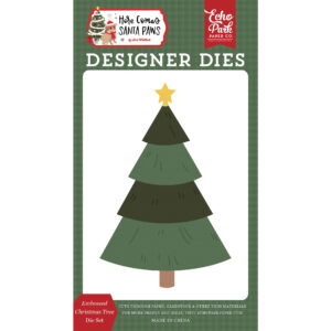 Echo Park - Here Comes Santa Paws - Die Set - Small - Embossed Christmas Tree