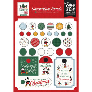 Echo Park - Mouse and Me Christmas - Decorative Brads