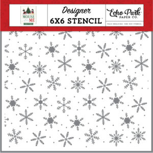 Echo Park - Mouse and Me Christmas - Stencil - Seasonal Snowflakes