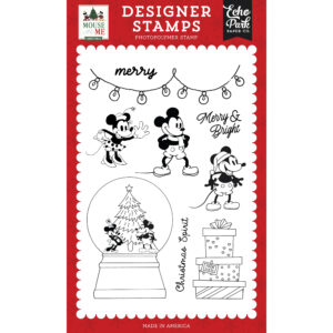 Echo Park - Mouse and Me Christmas - Stamp Set - Christmas Spirit