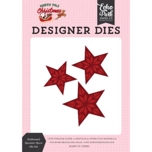 Echo Park - North Pole Christmas - Die Set - Medium - Embossed Sweater Stars