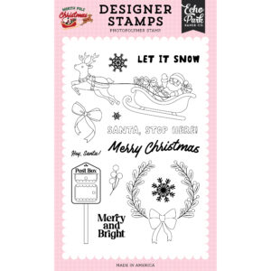 Echo Park - North Pole Christmas - Stamp Set - Santa Stop Here